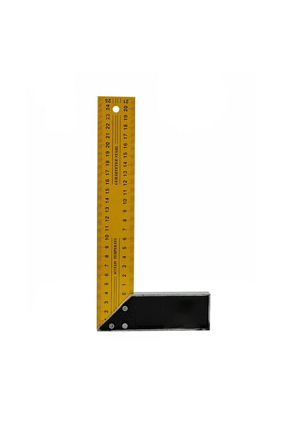 DEFAONS L-Square Ruler 25cm Hardened Steel Blade, Aluminum Handle, Accurate 90 Angle Tool