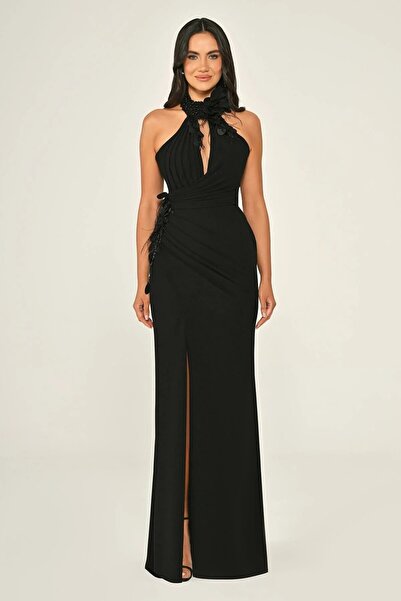 ALFABETA Taş ve Aksesuarlı Şık Abiye Elbise