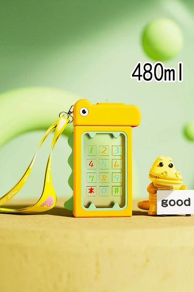 Vadi 480 ml Dinosaur Design Water Bottle Children's School Water Bottle Bpa Free