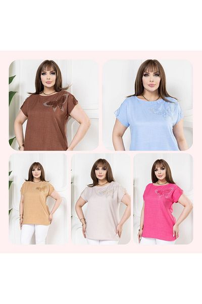 MODA Large Size Butterfly Lace Detailed Stylish Blouse Jb 18125478