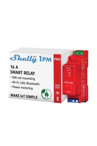 Shelly Pro 1PM DIN Ray 1 Kanal Enerji Ölçer Röle