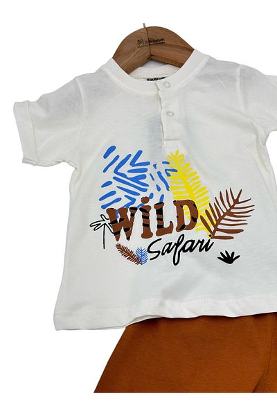 Egelite Baby Boy Summer Printed 6-9-12-18-24 Months Baby Set with Shorts