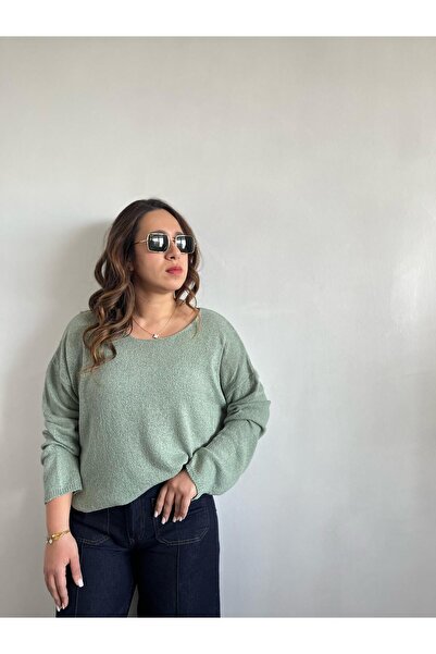 Gizybutik Mint Yeşili Örgü Bluz