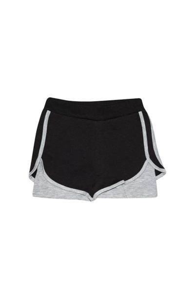 LOVETTI Ribbed BlacK-grey Girl's Shorts - Two Thread