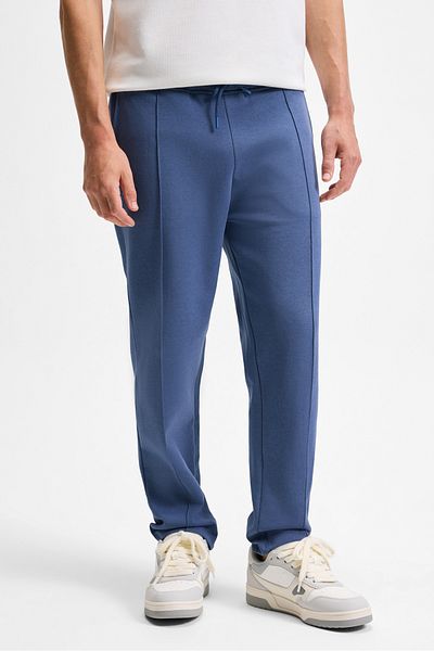 GRIMELANGE Men's Relaxed Fit Indigo Sweatpants with Elastic Waistband