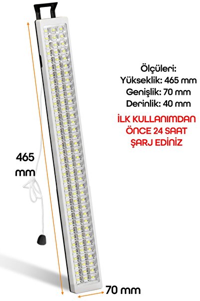 Telvesse 108 LED Şarjlı Işıldak POWER Lambası Otomatik Yanan Fener 2 Kademeli Elektrikli El Feneri 47712