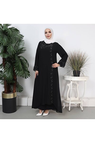 GLR&GYM BİLGÜN KADIN BÜYÜK BEDEN ŞİFON ASTARLI ANNE ABİYE ELBİSE