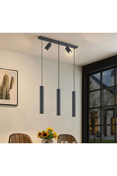 N Naturel Aydınlatma 70cm 5 Spotlu Ledli Yemek Masası Avizesi / Sarı Işık Amp...