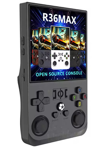 Voground R36max El Retro Oyun Konsolu 4 Inç HD Büyük Ekran Taşınabilir Cep Vi...