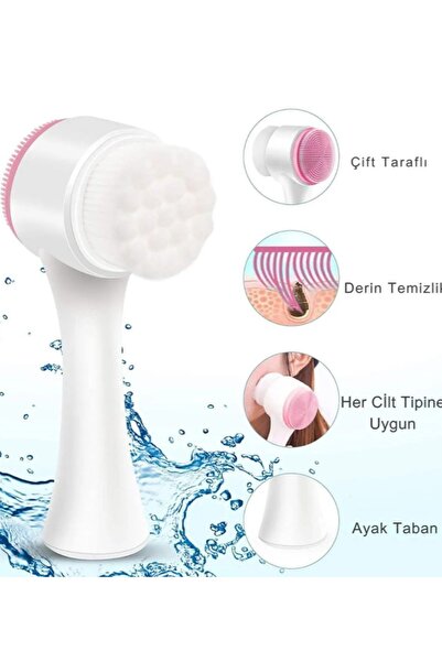 Sibelon Çift Başlıklı Yüz Temizleme Fırçası Siyah Nokta Gözenek Temizleyici A...