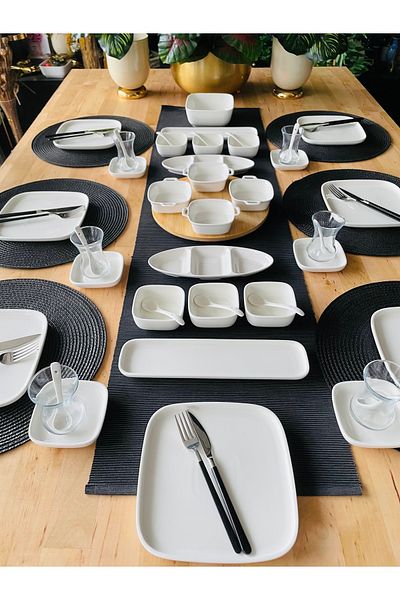 ACAR Modern 40 Piece 6-Person Porcelain Breakfast Set