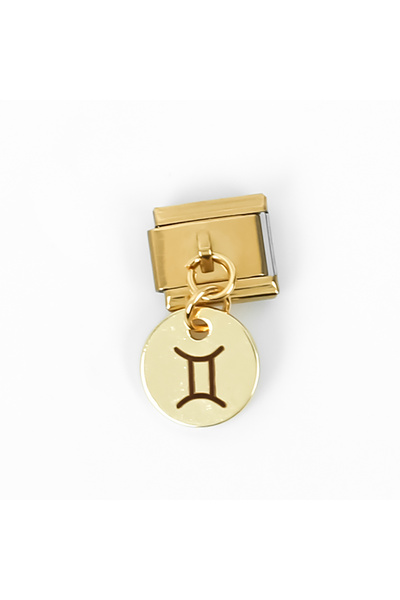 yfhobi Çelik İtalyan Bileklik Charmı, 1 Adet İkizler Burcu Paslanmaz Çelik Ch...