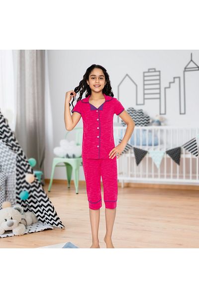 ERTA GOLD Girl's Buttoned Summer Capri Suit