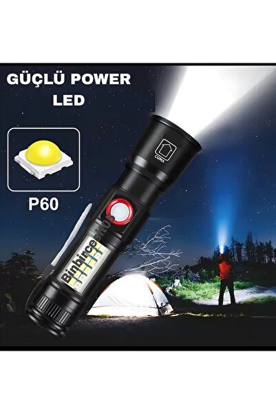 efmues Wison ws-2828 metal el feneri profesyonel USB şarjlı el feneri 10w LED...