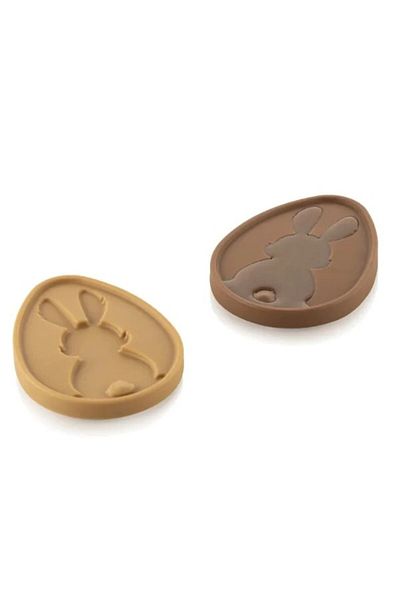 silikomart Formă din silicon pentru baton de ciocolată cu iepurași, Choco Uovo, 2 cavități, 103x79x10h mm