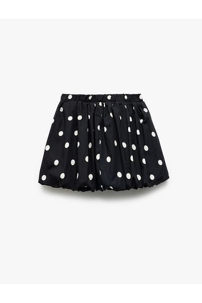 Koton New Season Cotton Polka Dot Mini Balloon Skirt with Elastic Waist