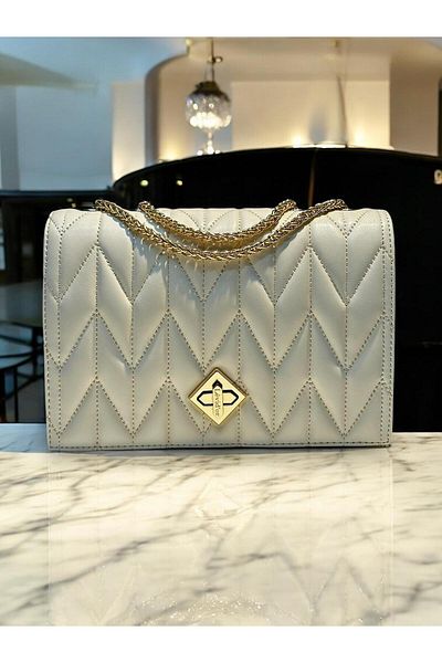 Levidor Levidor LEVDR.930075.KRM - Special Color Combination Faux Leather Shoulder Bag