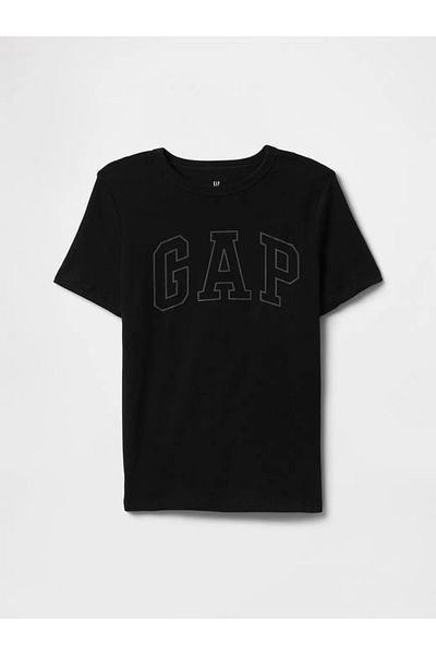 GAP تي شيرت أسود بشعار الفجوة للأولاد