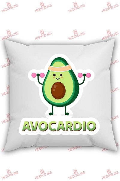 HEDİYELİKS Avocado Avocardio Written Gift Pillow