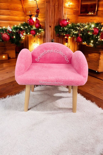 BEYLERBEYİ Çocuk Sandalyesi, pembe Rengi, Çocuk Pufu , Sırtlı Puf , Çocuk Puf...