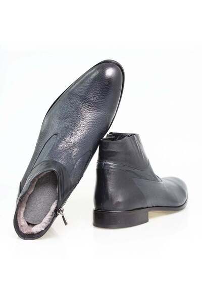 Butik LACİVERT RENK BAĞCIKSIZ HAKİKİ DERİ ERKEK BOT