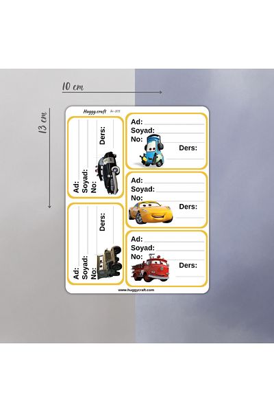 Huggy Craft Lightning Mcqueen Themed Book Notebook School Sticker 20 Pcs (10 Different Designs)