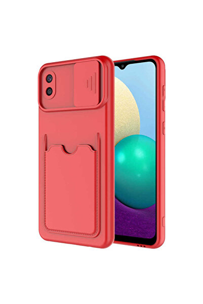 halkhouse Galaxy A02 Kılıf Renkli Kartlıklı Esnek Kırılmaz Sert Silikon Karti...