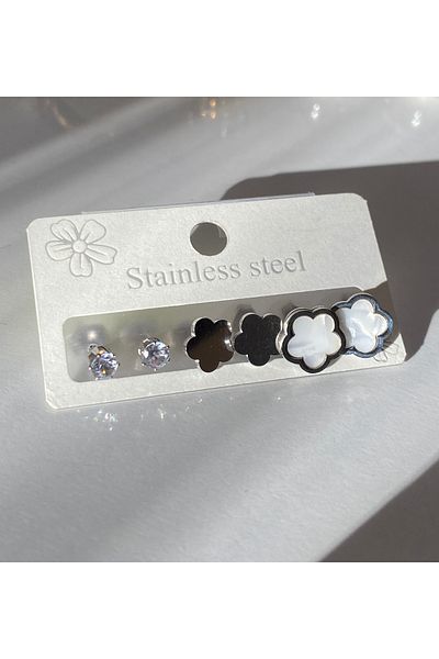 Nurşah Özcan Store Set of 6 Steel Earrings
