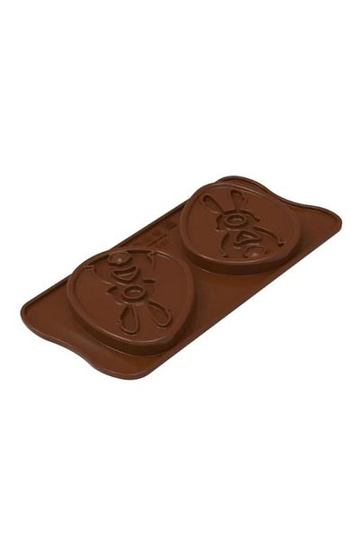 silikomart Formă din silicon pentru baton de ciocolată cu iepurași, Choco Uovo, 2 cavități, 103x79x10h mm