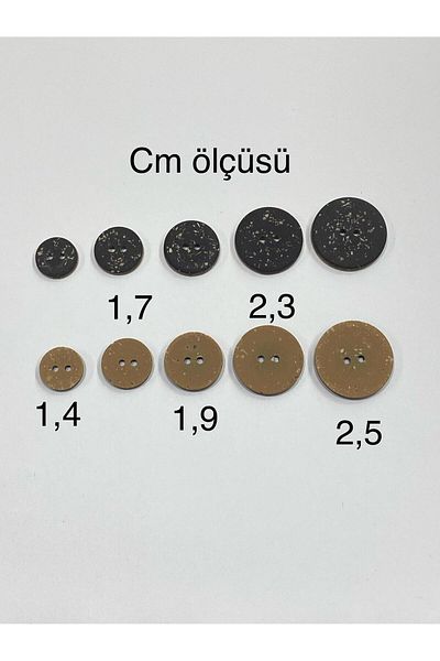 karantuhafiye Double-Way Wooden Look Button / 02731 / 1.7 cm / Set of 6