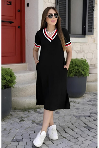 Kokosh moda TREND-Kadın Ribana Detay Yazlık Elbise