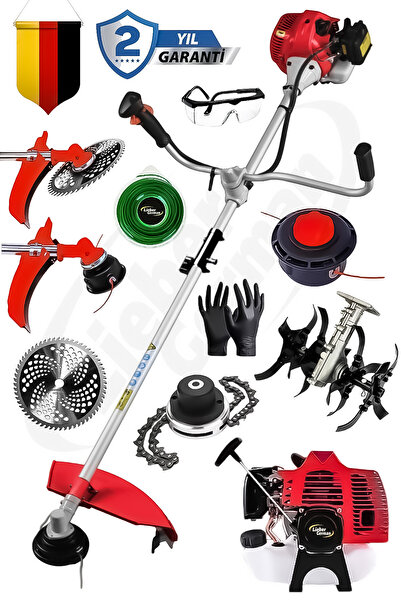 Lieber German Teknoloji 2.1 Hp Yan Tipi Benzinli Motorlu Çapalı Ot Çalı Çim B...