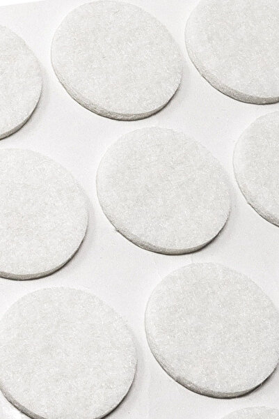 Keyiflice Sandalye Mobilya Ayak Pedi 20mm Kaydırmaz Keçe (96'lı) Yapışkanlı Parke Zemin Koruyucu - Beyaz