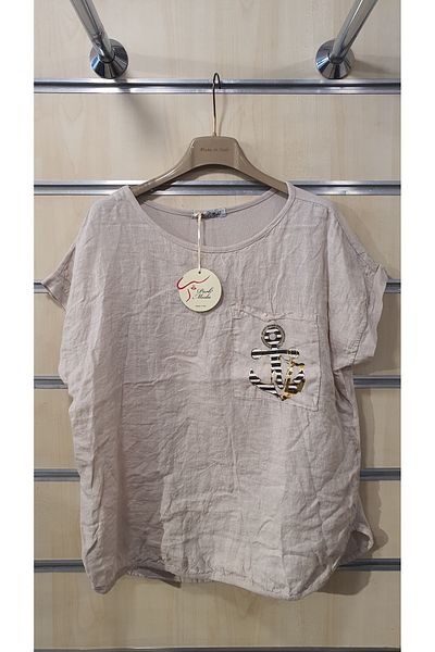 Park Moda ΜΙΚΡΗ ΜΠΛΟΥΖΑ ΜΕ ΣΧΕΔΙΟ ΑΓΚΥΡΑΣ ΜΟΝΗ ΤΣΕΠΗ ΛΙΝΑ