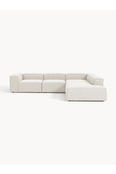 Mobilya Stant Most Mollis Pro 4 Modül Sağ Köşe Koltuk 01 Lüks Beyaz Bukle Kumaş Yumuşak Sünger(Evinize Teslim)