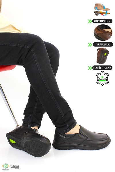 Forelli Erkek Ortopedik Hakiki Deri Günlük Geniş Kalıp Ayakkabı (Taraklı Ayaklara) F5M/CM46515