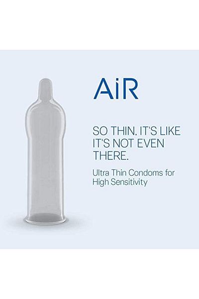 Durex Air Condoms for Men, Ultra Thin for HIGH Sensitivity, 10 Lubricated and Straight Walled Condom