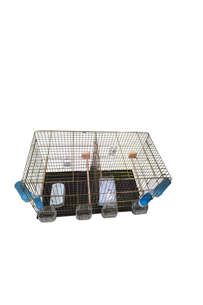 KAYA KAFES VE PETSHOP ÜRÜNLERİ KAFES ORTADAN BÖLMELİ SARI PASLANMAZ SET KAFES