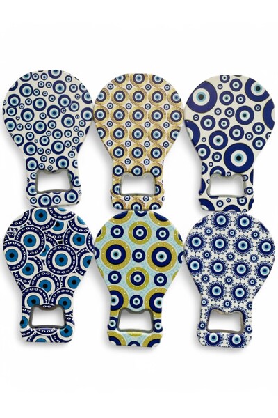 GALATA GIFT Evil Eye Bead Magnet Six (6 Pieces) for Bottles, Soda, Soda Opener Refrigerator