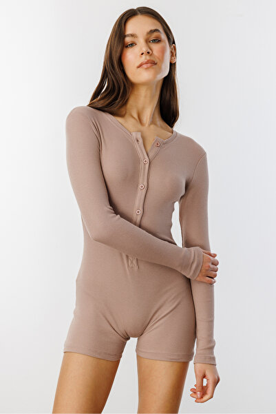 GENIUS STORE Žebrovaný overal s dlouhým rukávem a krátkým rukávem UZUNKOL-TULUM