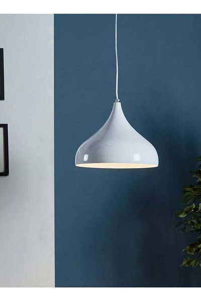 Generica White chandelier pendant light, dome design, E27 base, diameter 30 cm