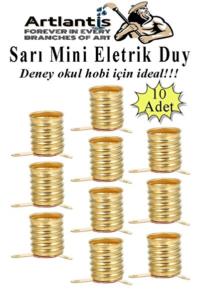 Artlantis Altı Sarı Mini Duy 10 Adet Deney Duyu Proje İçin Küçük Ampul Yuvası...