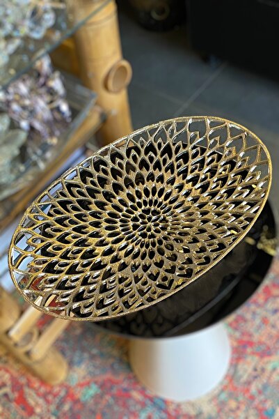 LEMİ DEKORASYON Döküm Dekoratif Gümüş Peacock Oval Tabak