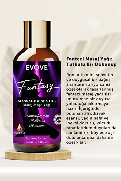 Cem Cosmetics Etkili Fantezi Masaj Yağı Aromaterapi Masaj Yağı Kayganlaştırıcı 125 ml