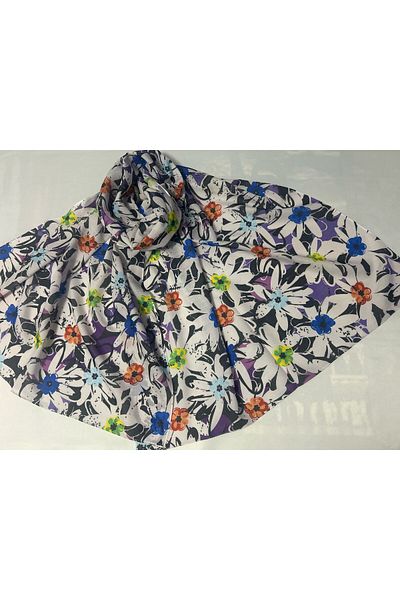 ALTUNTAŞ Women's Cotton Leaf Patterned Etnic Shawl