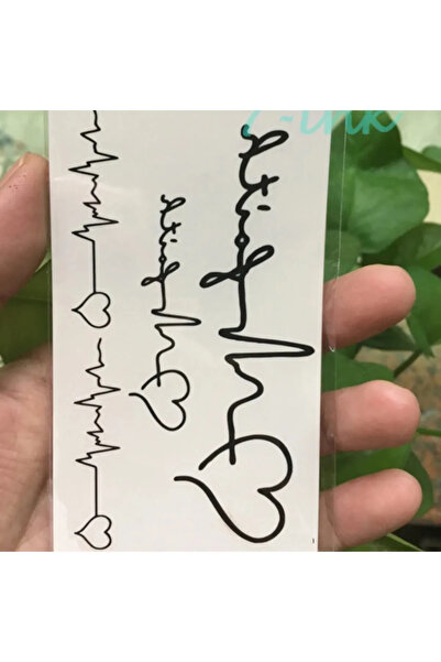 Miyoste Gerçek Dövme Görünümlü Kalp Atışı Geçici Dövme 3 Boyutlu Tattoo