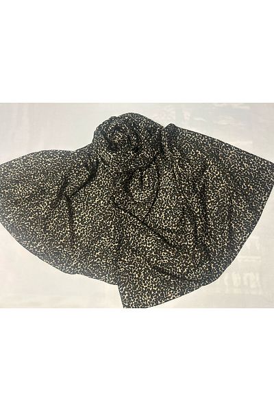 ALTUNTAŞ Women's Cotton Leopard Printed Etnic Shawl
