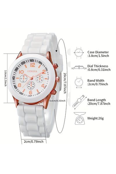 Geneva Soft Silicone Cord Women's Watch