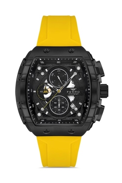 FERRO Yellow Silicone Cord Men's Wristwatch Fm31346D-Zn