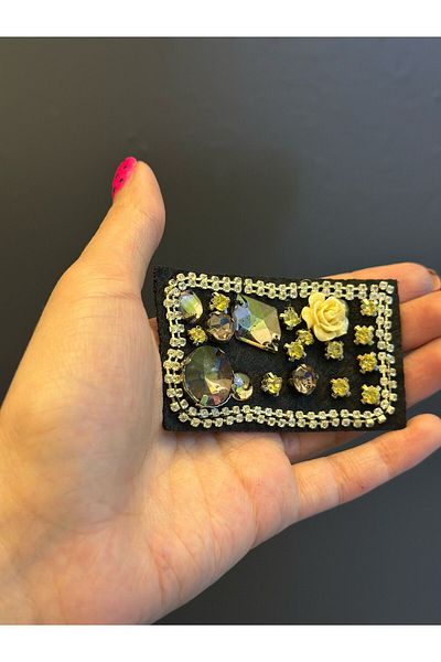 Gönülden Tasarım 8X5 cm Stone Flowers Coat of Arms Sewing Epilet
